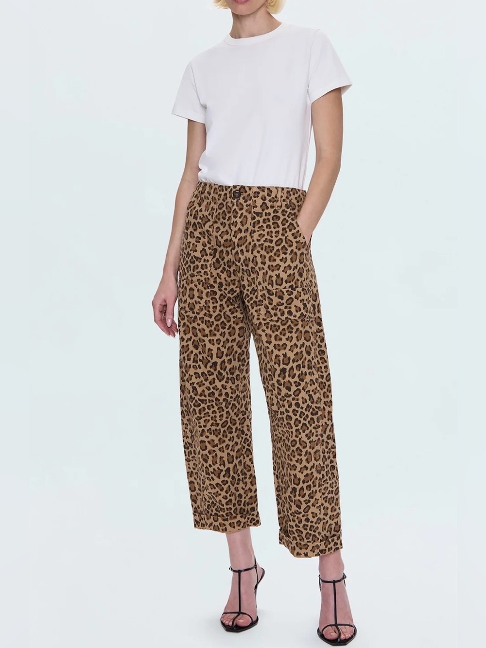 pistola Leopard-Print Pants in Tan & Black TORI UTILITY PANT - FELINE - Picture 4 of 14